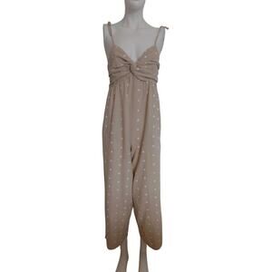 Old Navy polka dot jumpsuit linen blend size XS Petite NWT